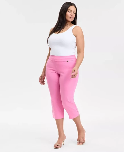  Брюки-капри со средней посадкой большого размера, созданные для Macy's pink shade