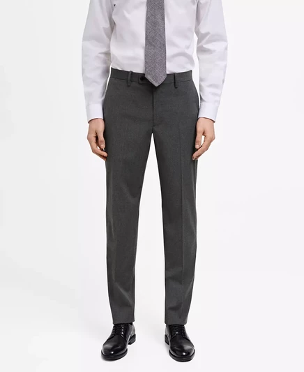 Мужские приталенные брюки Mango gray