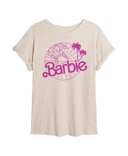 Подростковая оверсайз-футболка Hybrid Apparel Barbie Beach, бежевая