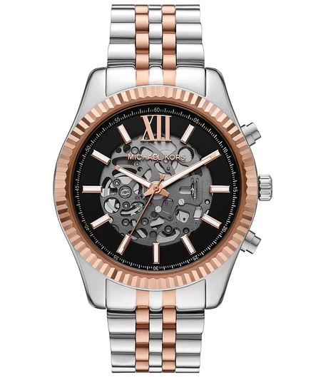 Мужские часы Michael Kors Lexington с автоматической трехстрочкой и двухцветными циферблатами из нержавеющей стали 45mm multi