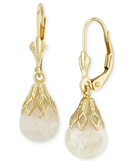 Серьги-подвески Macy's с опалом 1 карат, золотые
