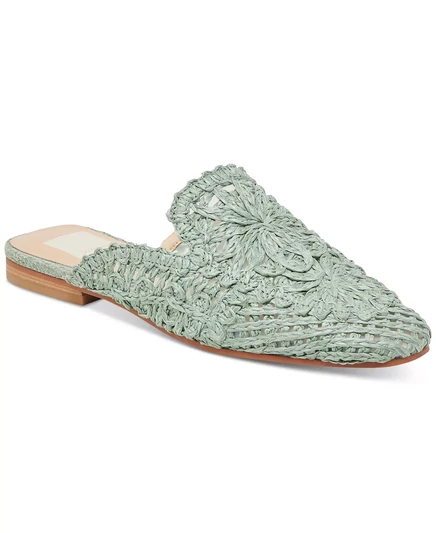  Женские шлепанцы Diya Crochet Slide на плоской подошве light sage macrame