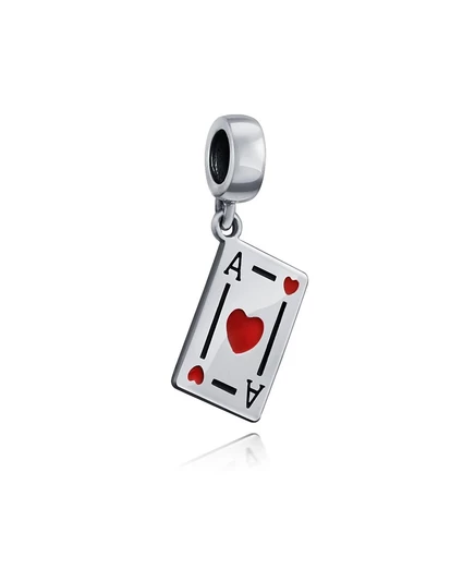 Шарм для браслета Bling Jewelry Ace of Hearts серебристый