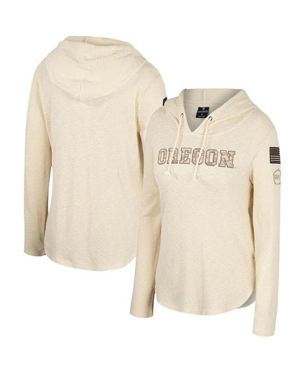 Женская худи-футболка Colosseum Casey Oregon Ducks, кремовая