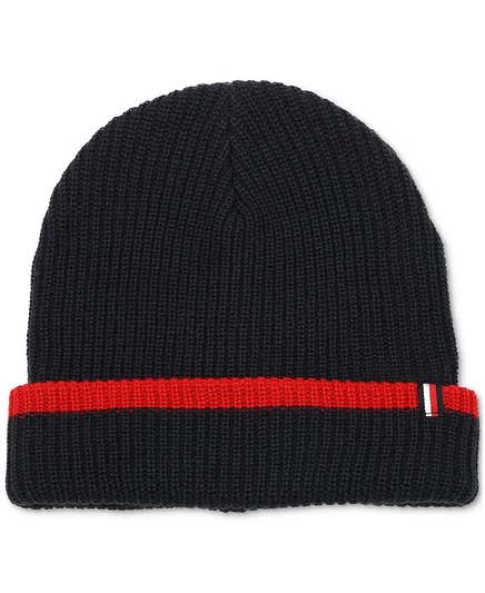 Мужская шапка-бини Tommy Hilfiger с контрастной кромкой, синяя