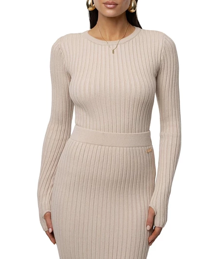 Женский рубчатый топ Jluxlabel Overcast, айвори