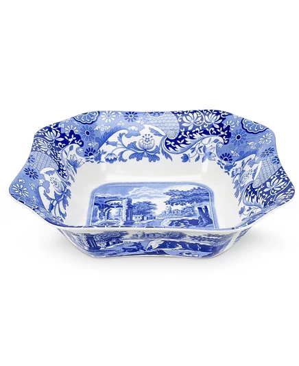 Сервировочная миска Spode Blue Italian квадратная, бело-синяя