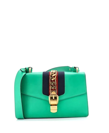 Женская сумка через плечо Pre-Owned Gucci Sylvie, зеленая