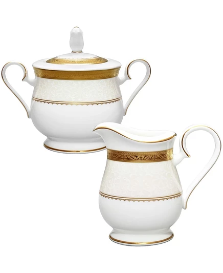 Набор Noritake Odessa Gold: сахарница и молочник, белый
