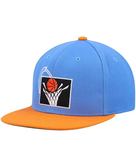 Мужская кепка Mitchell & Ness сине-оранжевого цвета Cleveland Cavaliers Hardwood Classics Team Two-Tone 2.0 Snapback синего цвета