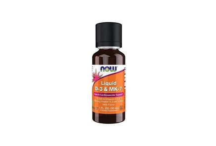 Жидкие витамины NOW Foods D-3 и MK-7, 30 мл, белые