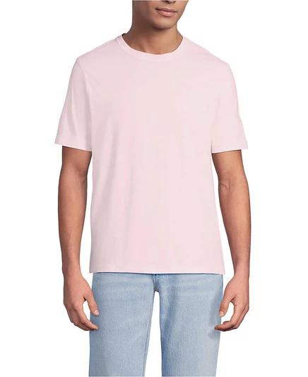 Мужская хлопковая футболка Supima с коротким рукавом от Lands' End pink