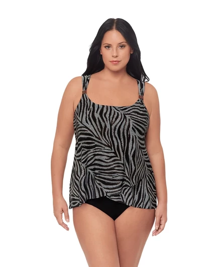 Купальник-танкини Miraclesuit Plus Size с циркониевым блеском, черный