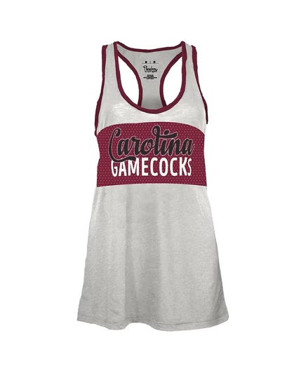 Женская майка Pressbox от South Carolina Gamecocks Tracy Racerback цвета белый/гранат. white, garnet