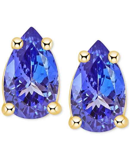 Серьги Macy's, грушевидные, золото 14 карат, танзанит
