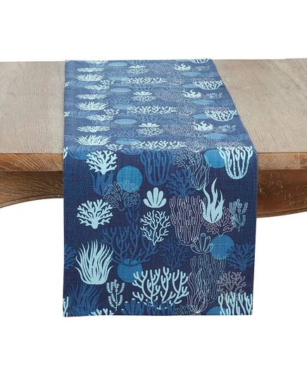 Дорожка Saro Lifestyle Ocean Depths Coral 14″×72″, синяя