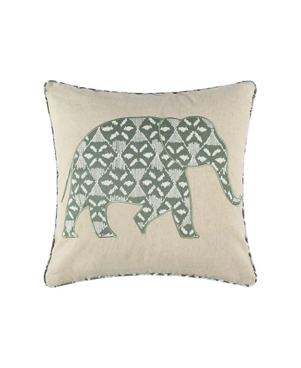 Декоративная подушка Levtex Kemala Elephant с аппликацией, 46×46 см, зеленая