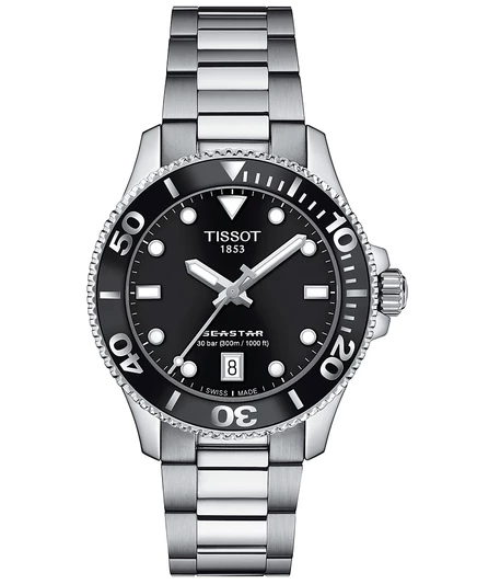 Женские швейцарские часы Tissot Seastar 1000 с браслетом из нержавеющей стали 36 мм без цвета