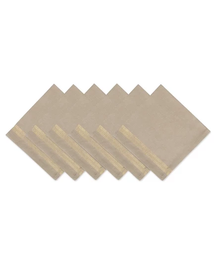 Салфетки Design Imports Sparkle Stripe, набор 6, золотистые