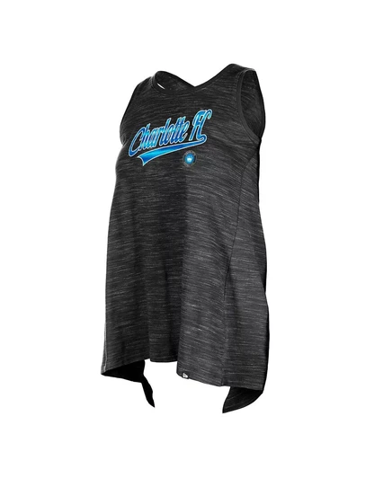 Женская майка 5th & Ocean от New Era Black Charlotte FC Athletic с перекрестной спинкой. black