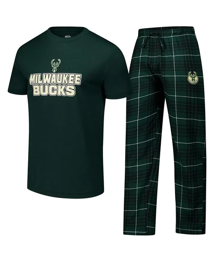 Мужская пижама Concepts Sport Milwaukee Bucks, зеленая