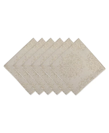 Салфетки Design Imports Winter Sparkle жаккард, 6 шт., золотистые