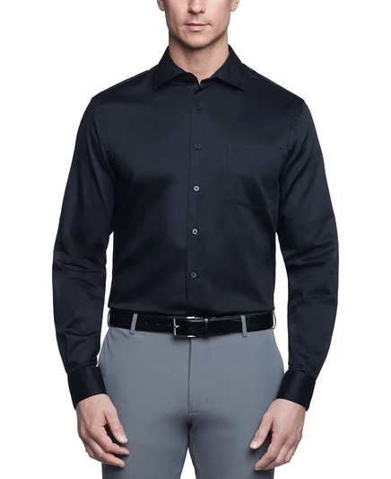 Мужская рубашка Van Heusen сатиновая стрейч, черная
