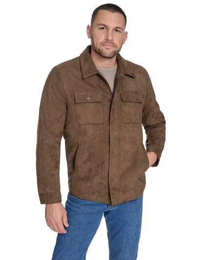 Мужская рубашка-куртка Dockers из микрозамши, коричневая
