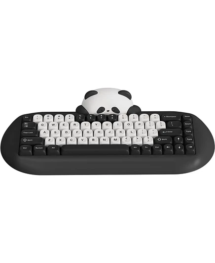 Новая беспроводная механическая игровая клавиатура C68 Panda, 68 клавиш, симпатичная клавиатура с PBT-колпачками, RGB-подсветкой, кремовая клавиатура с возможностью горячей замены, черный цвет BT5.0/2.4G
