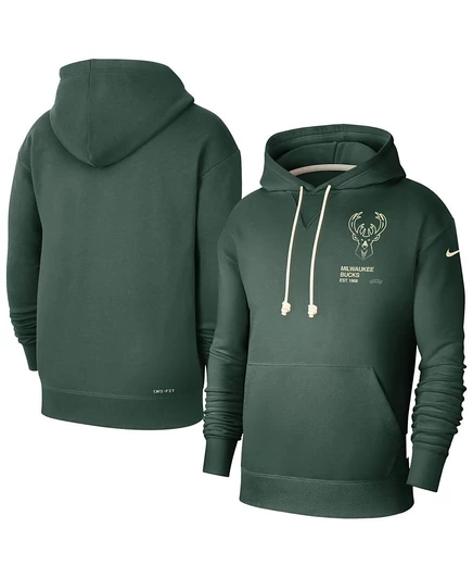 Мужское худи Nike Courtside Milwaukee Bucks, зеленое