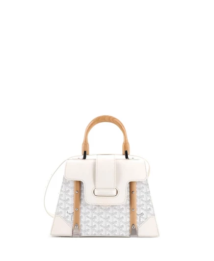 Женская сумка Goyard PM Saigon с ручкой, белая