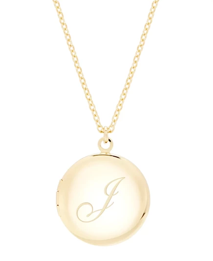 длинное ожерелье-медальон brook & york с позолотой 14 Карат Isla Initial Long Locket gold j