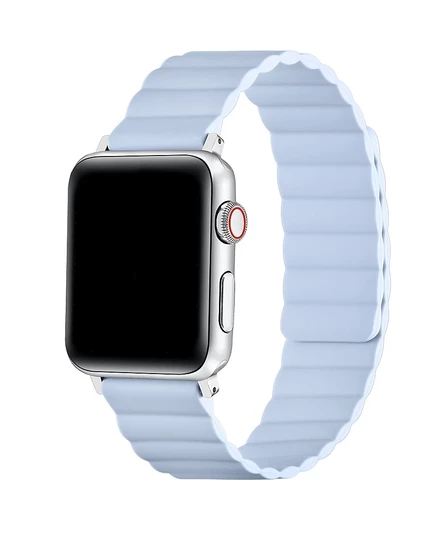 Шикарный технологичный магнитный силиконовый ремешок для Apple Watch blue