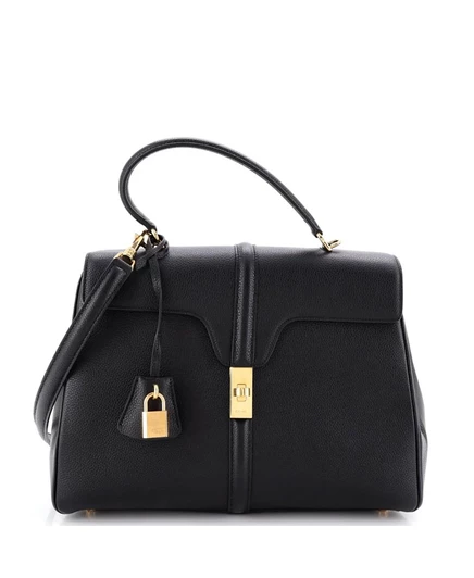 Женская сумка Celine Medium 16 из зернистой кожи, черная