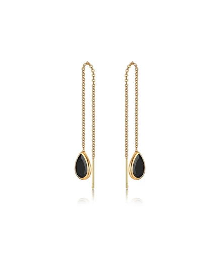 Серьги-нить Ettika Barely There позолоченные 18K, черные