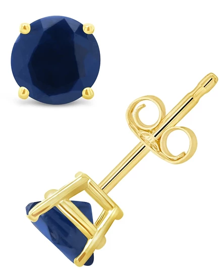 Женские серьги Macy's, сапфир 1,2 карата, желтое золото