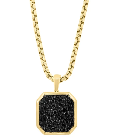Мужское колье с подвеской из черной шпинели EFFY Collection (1-5/8 карат) в золоте поверх серебра