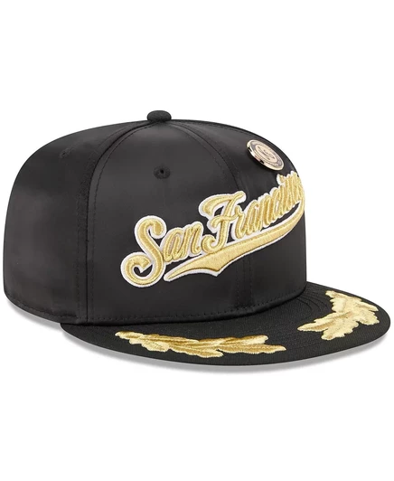Мужская черная кепка New Era San Francisco Giants 2025 59FIFTY Day Gold Leaf 59FIFTY  black