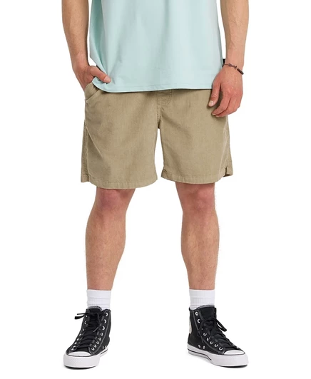 Мужские шорты Quiksilver Taxer Cord на кулиске, бежевые