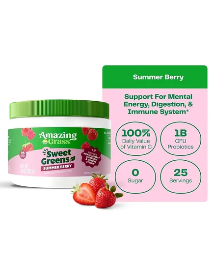 Порошок Amazing Grass Sweet Greens Summer Berry, 25 порций