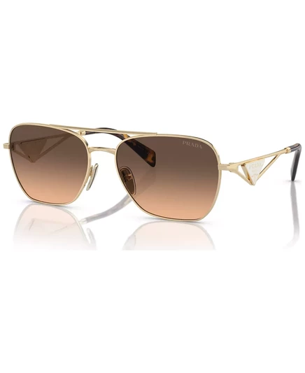 Прямоугольные женские солнцезащитные очки PRADA с градиентом PR A50S pale gold