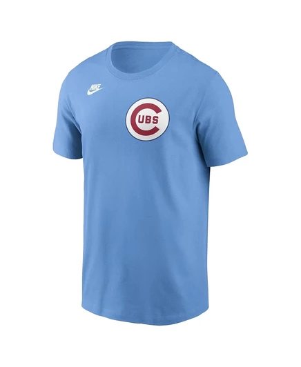 Мужская светло-голубая футболка с надписью Chicago Cubs Cooperstown от Nike light blue