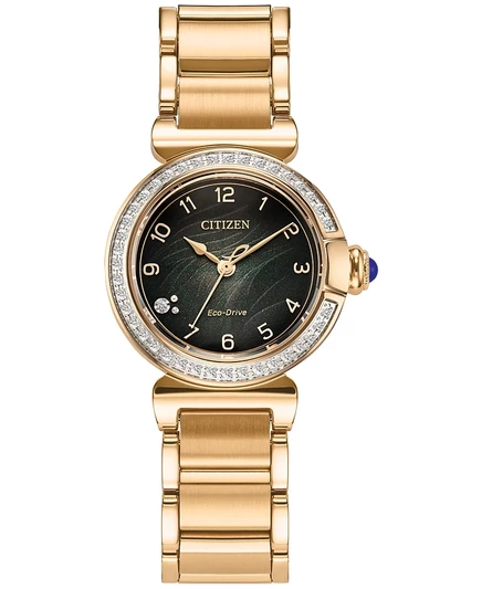 Женские часы citizen eco-drive em1123-62x 26 мм, розовое золото