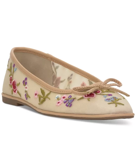  Женские балетки Vayrina на плоской подошве с острым носком praline floral mesh