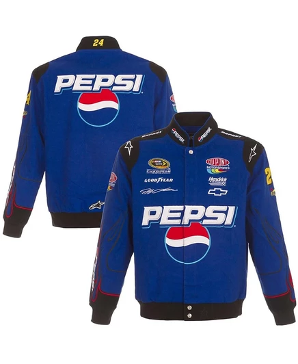 Мужская куртка JH Design Jeff Gordon Pepsi на кнопках, синяя