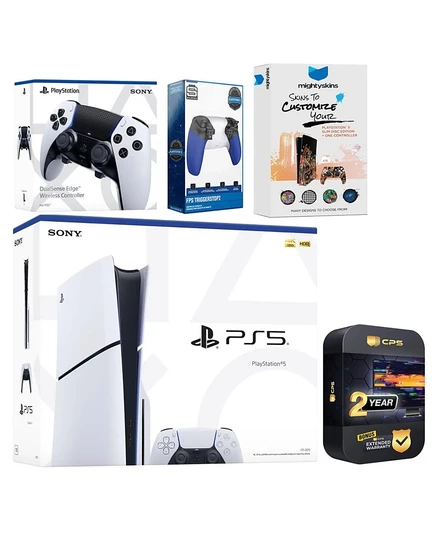 Консоль Sony PlayStation 5 Slim Disc 1 ТБ с доп. контроллером, белая
