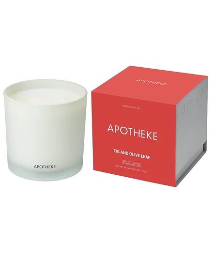 Ароматическая свеча APOTHEKE с инжиром и оливками на 3 фитиля, 26 унций. белый