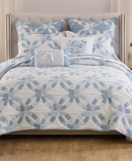 Набор обручальных колец Greenland Home Fashions с двусторонним покрытием из 3 предметов, Королевский / Калифорнийский королевский синий