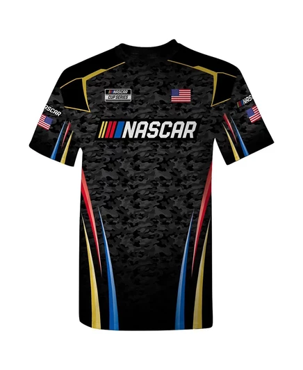 Мужская футболка Checkered Flag Sports с принтом NASCAR, черная