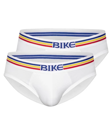 Мужская спортивная футболка из стрейч-хлопка BIKE Athletic 2-PK белого цвета